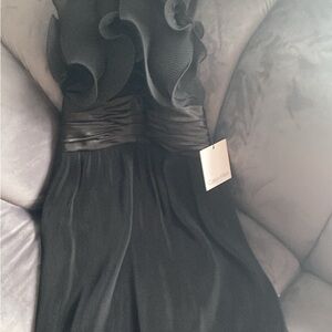 Calvin Klein Elegant Black Ruffle Gown